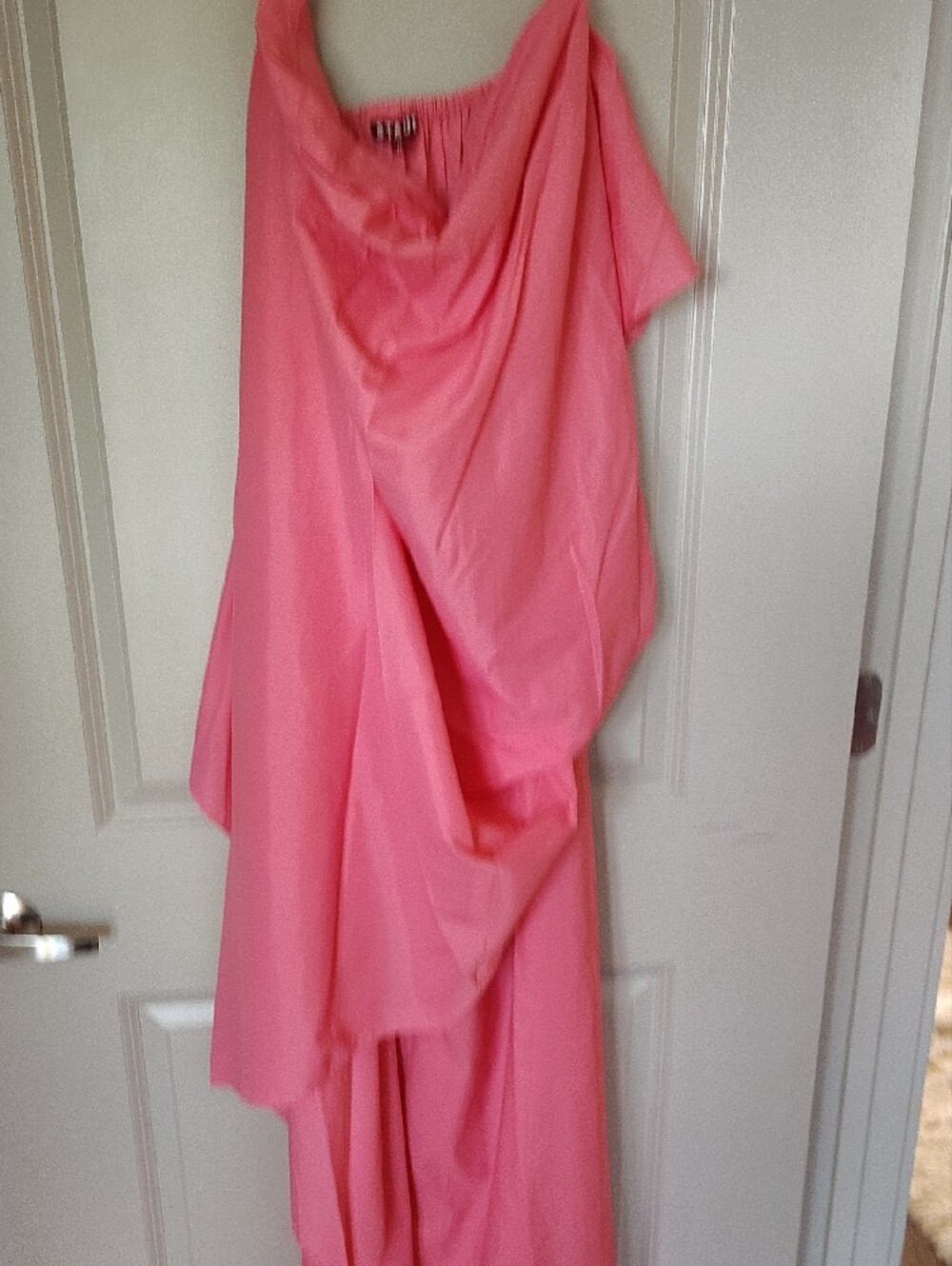STAUD Coral-Pink Cowl Neck Satin Dress ABSOLUTELY BEAUTIFUL - Picture 3 of 14